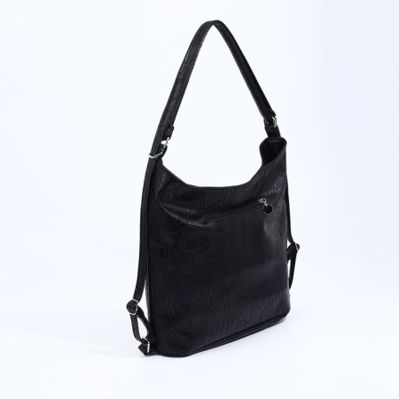 Bag Women's bag with zipper, black color-2