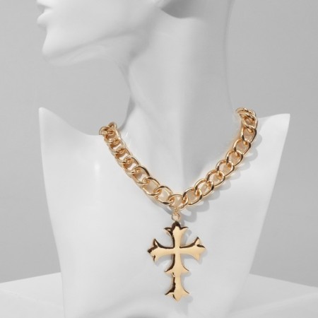 Piece "chain" Cross, Renaissance, Color Gold, 46 cm
