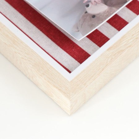 Photo frame plastic, textiles on 4 photos "Sweet house in red striped" with clothespins 40x35 cm-1