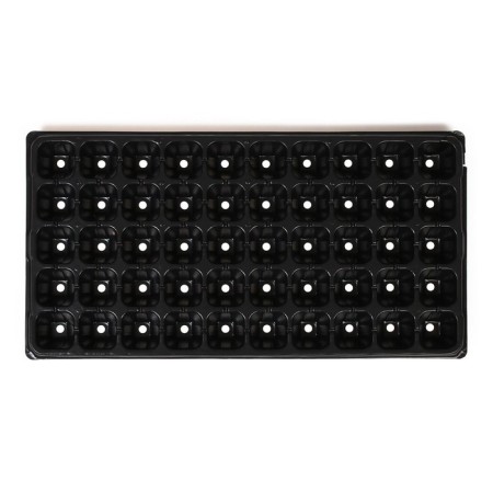Cassette for seedlings, 50 cells, 70 ml, of plastic, black, 56 × 29.5 × 4 cm, Greengo-2