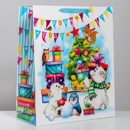 Laminated package “Happy New Year!”, XL 40 x 49 x 19 cm, New Year