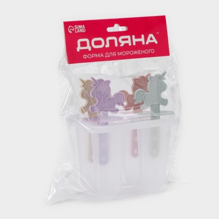 Form for ice cream "Unicorns", 12.5 × 7.5 × 14 cm, 4 cells, color mix-8