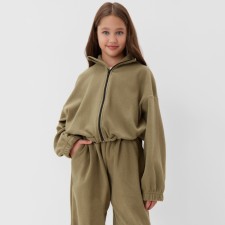 Толстовка для девочки MINAKU: Fleece Soft, цвет светло-зелёный, рост 158 см