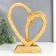 Polystone souvenir "Two hearts in one" gold 20.5x17x7 cm