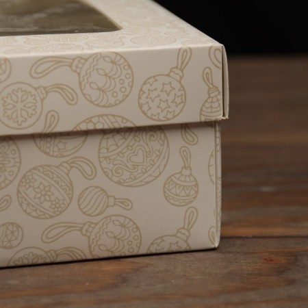 The box is folding, the lid is, with the “New Year's decoration” window 24 x 17 x 8 cm-2