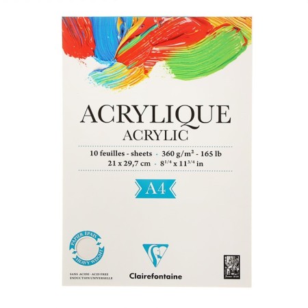Album for acrylic, A4, 210x297 mm, Clairefontaine 10 sheets, 360 g/m2, gluing-1