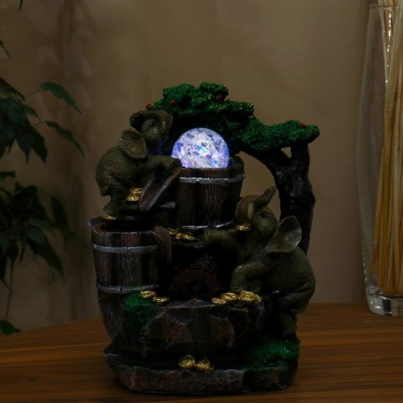 Fountain "Elephants with coins" 19x28 cm (with backlight)-2