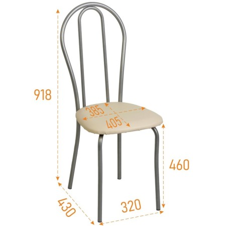 Vienna 2 chair, silver metallic/milk-2