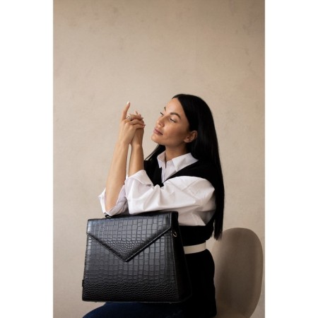 Women's bag El Masta with a zipper, black color-11