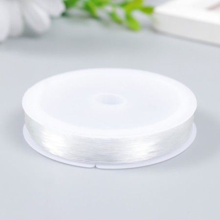 Silicone thread for beads "Astra" 0.6 mm, 25 m, transparent matte-1
