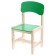 Wooden chair, children's, adjustable, green color