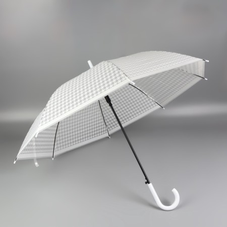 Umbrella - semi -automatic cane, 8 spokes, r = 51/58 cm, d = 116 cm, white color-2