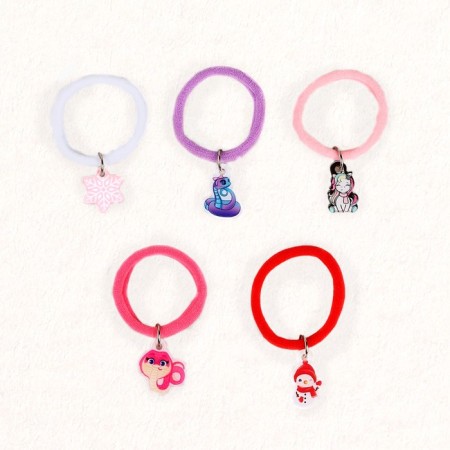 Hair gum "New Year Mix", diam. 4 cm-2