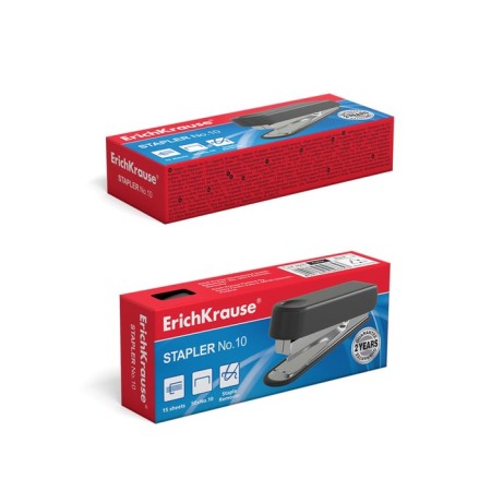 Stapler Erichkrause No. 10, up to 15 sheets, built -in anti -stepler, black-4