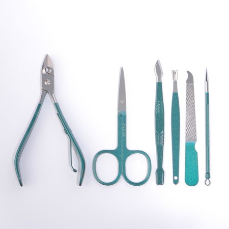 Manicure set, 12 items, in case, emerald color-4