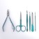 Manicure set, 12 items, in case, emerald color