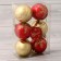 Set of balls plastic D-6 cm, 6 pcs "Snow Eide Frame of Assorted" golden red