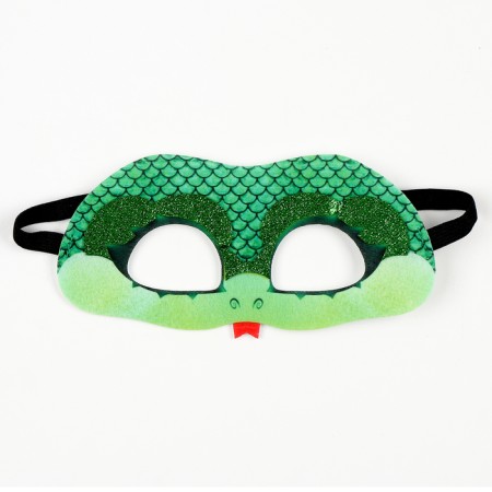 New Year! Carnival mask "sparkling snake" green with sparkles-3