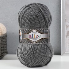 Пряжа "Superlana midi" 25% шерсть, 75% акрил 170м/100гр (182 ср.-сер.меланж)