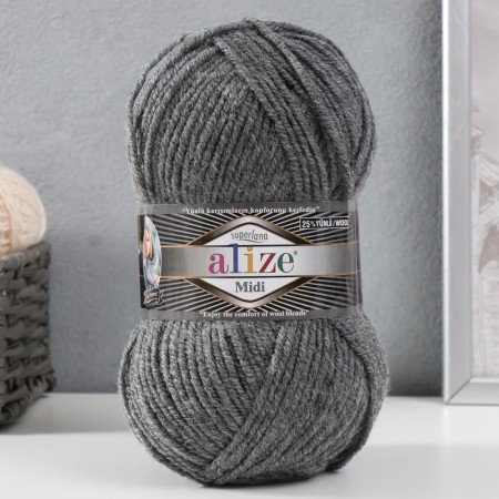 Yarn "Superlana Midi" 25% wool, 75% acrylic 170m/100g (182 cf. Ser. Melange)