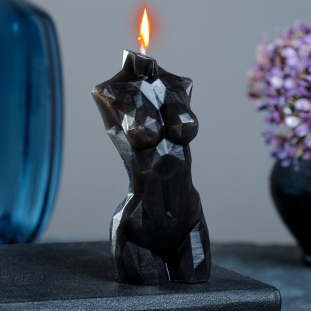 Figure candle "Female Crystal" Black, 10cm