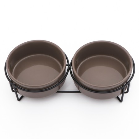 Ceramic bowls on a stand 2 x 250 ml-2
