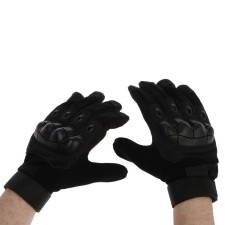 Motorcycle gloves with protective inserts, size l, black
