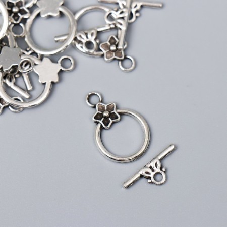 Decor Metal for the creativity of locks "Flower-Pilist" silver 1050m012 2x1.3 cm-1