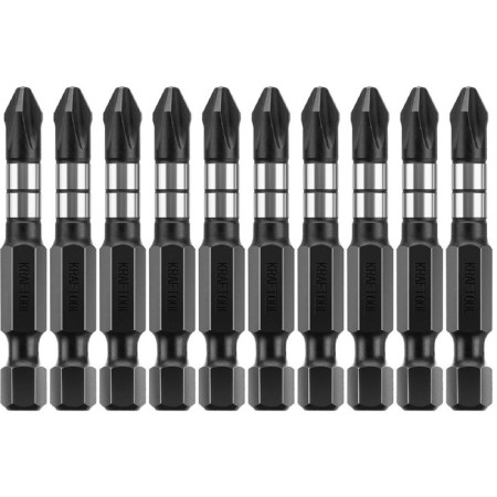 Bits Kraftool Impact Pro 26191-2-50-S10, E 1/4 ", 50 mm, PH2, 10 pcs., Philips, case-1