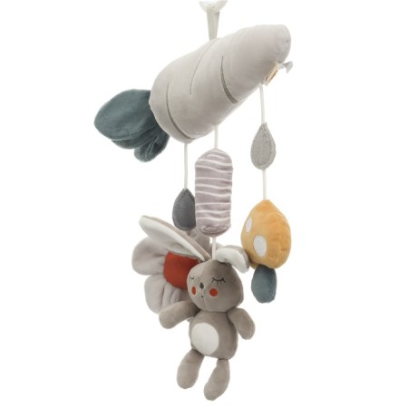 Suspension - Bonnie Bunny rattle, squeaks, rustling, on a crib, stroller, crumb me-10
