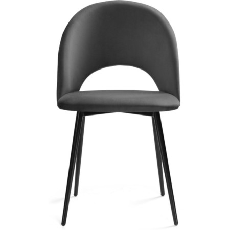 Chair on the metal frame Irre Metal/velor, black/dark gray 50x55x82 cm-1