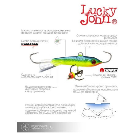 Balancir Lucky John Classic 5 + tee, 5 cm, color 29 blister-5