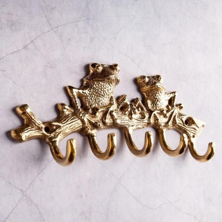 Key "Two toads" brass 17.5x8.5 cm-1