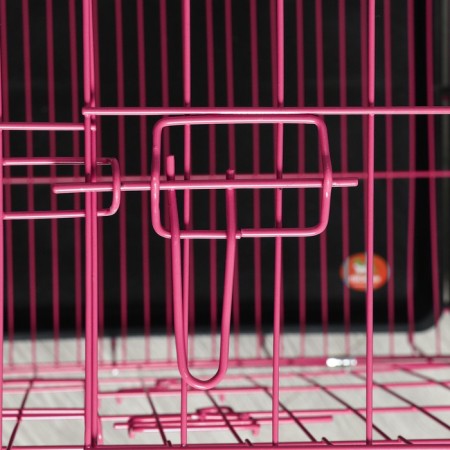 A cell with a hatch for dogs and cats, 85 x 60 x 70 cm, pink-7