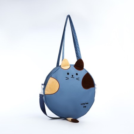 Youth bag with a zipper, blue color-1