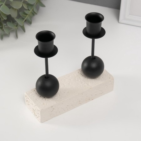 Gypsum candlestick, 2 candles "two balls" d = 2.5 cm 5.4x15x15 cm-3