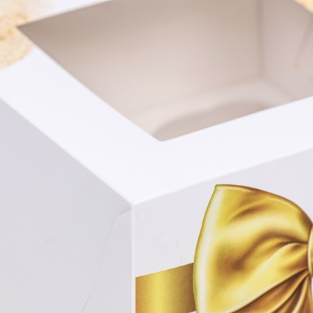 Packaging for 4 cupcakes with a window, Bant, 16 x 16 x 10 cm-1
