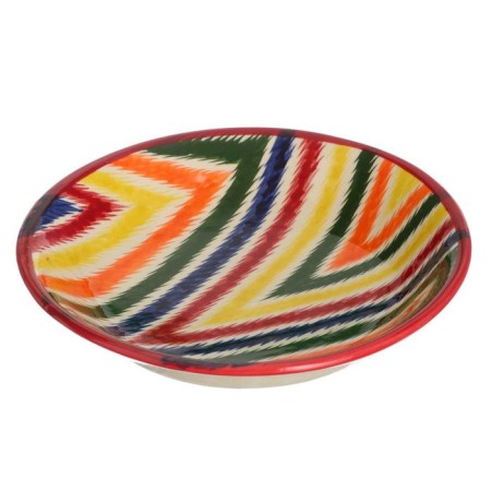 The plate of Rishtan ceramics "Atlas", multi -colored, deep, 20 cm-3