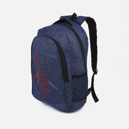 Male backpack on a zipper, 3 outer pockets, blue color-2