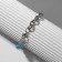 Bracelet "Heart" chain, black and blue color in silver, l = 16 cm