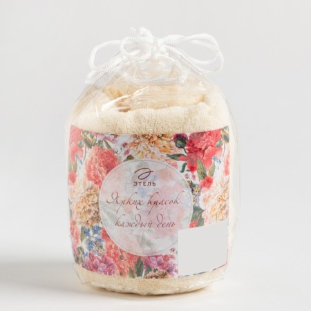 Towel Gift Ethel "Bright Paints" Vanilla color, 50x90cm, 100% cotton, 340 g/m2-4