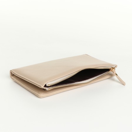 Women's wallet on magnets, beige color-3