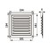 Ventilation grate Zein Lux RM1919KR, 190 x 190 mm, with a grid, metal, brown