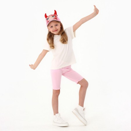 Baby cap for the girl "Devil" anime with hairpins, rr 52-54 5-7 years old-11