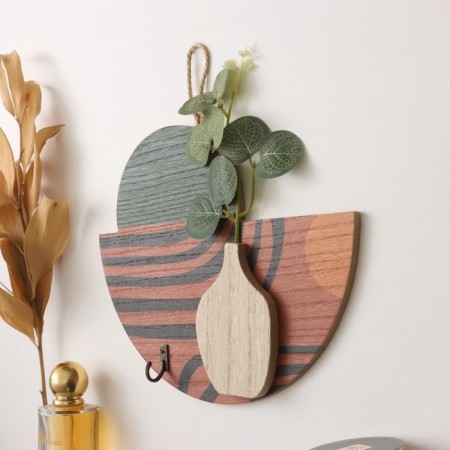 Decorative wood hooks "Abstraction. Rose in a vase" 1.5x19x23.5 cm-1