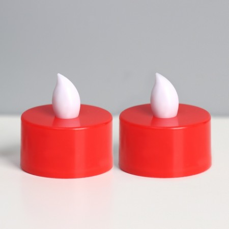 LED candles, nightlines LED RISALUX "For date" set 2 pcs., Red, RGB, 3.5 × 3.5 × 4 cm-1