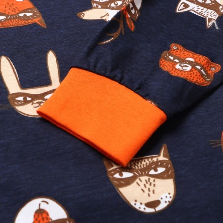 Pajamas for boys, dark blue color, height 104 cm-3