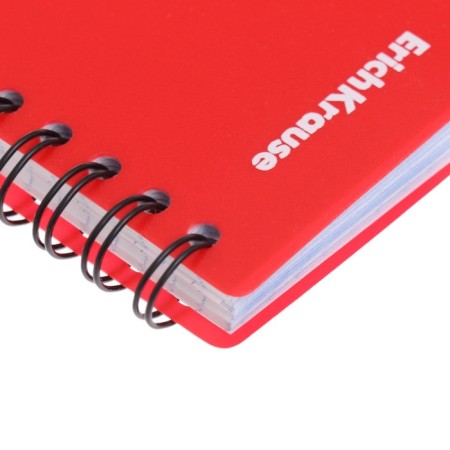 Notebook for spirals A6 80 sheets, cage, Erichkrause "Words" Plastic Cover Silkography, Blok Offset Beliece 100%, Red-1
