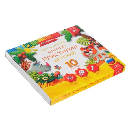Globus plasticine "Children's", 10 colors, 150 g, soft-1