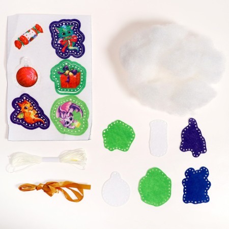 Set for sewing from the felt "New Year's Dragons" with perforation-1